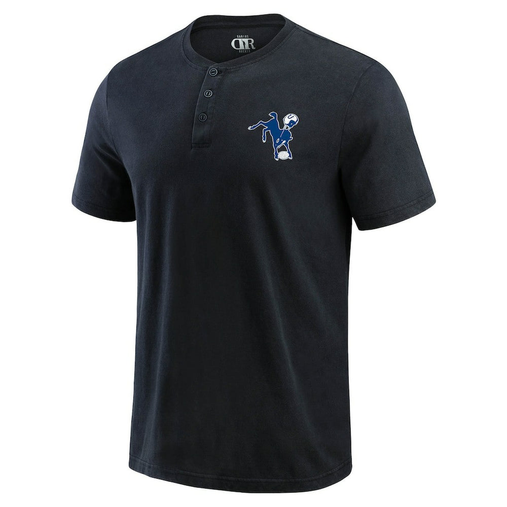 Indianapolis Colts Darius Rucker Collection Washed Henley T-Shirt - Black - Fanatics