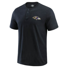 Baltimore Ravens Darius Rucker Collection Washed Henley T-Shirt - Black - Fanatics