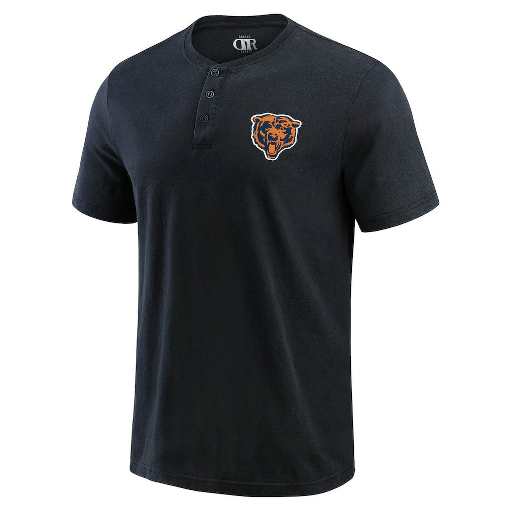 Chicago Bears Darius Rucker Collection Washed Henley T-Shirt - Black - Fanatics