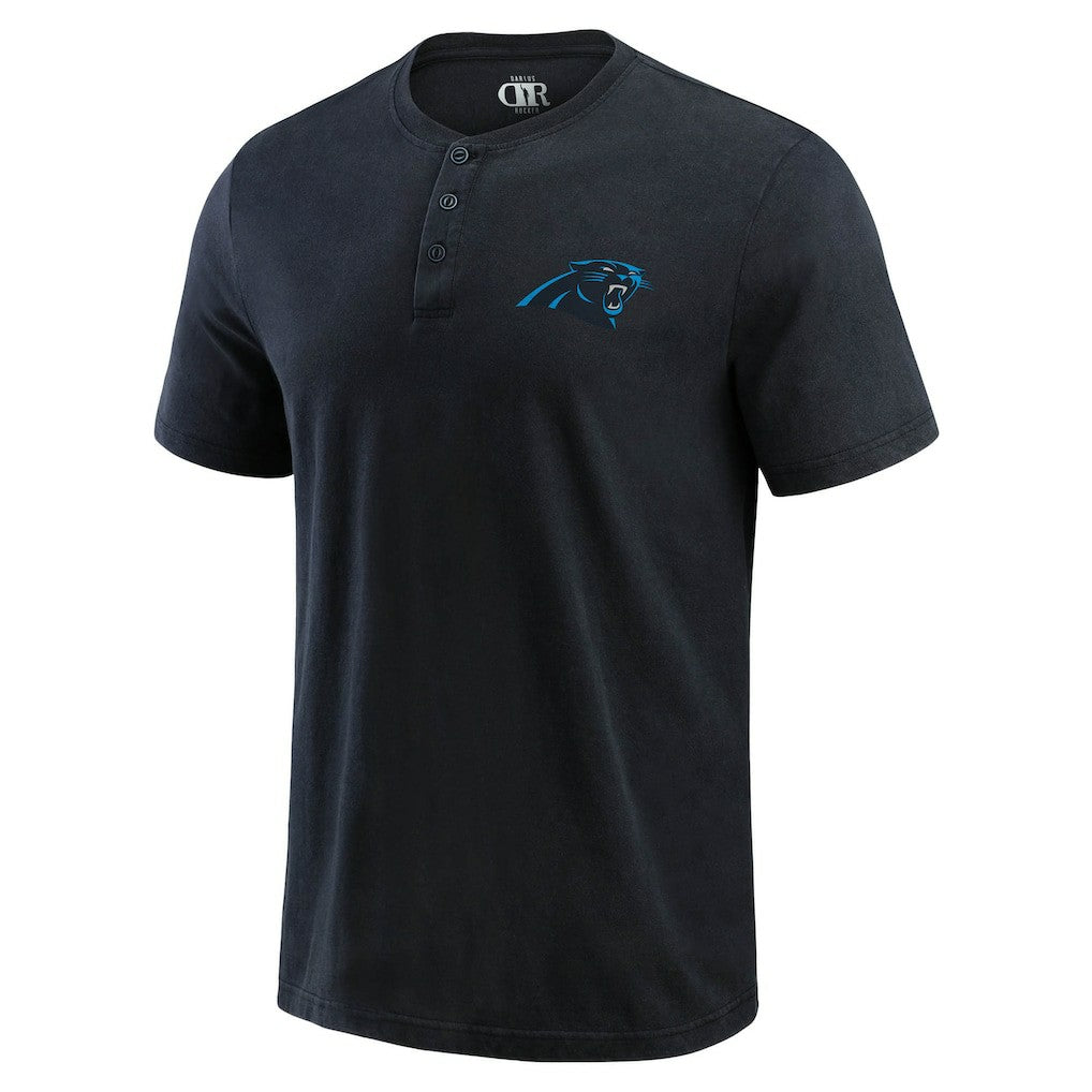 Carolina Panthers Darius Rucker Collection Washed Henley T-Shirt - Black - Fanatics