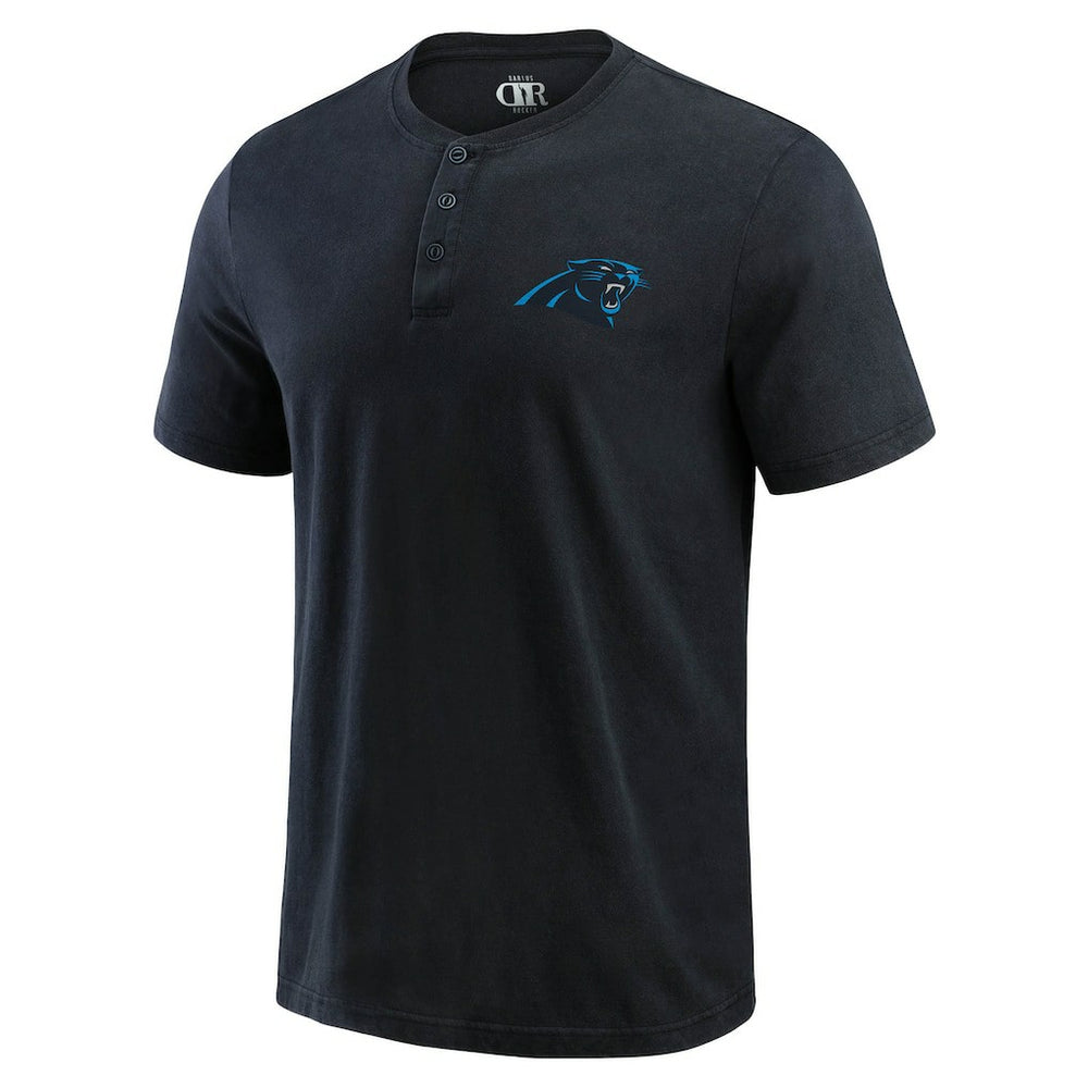 Carolina Panthers Darius Rucker Collection Washed Henley T-Shirt - Black - Fanatics