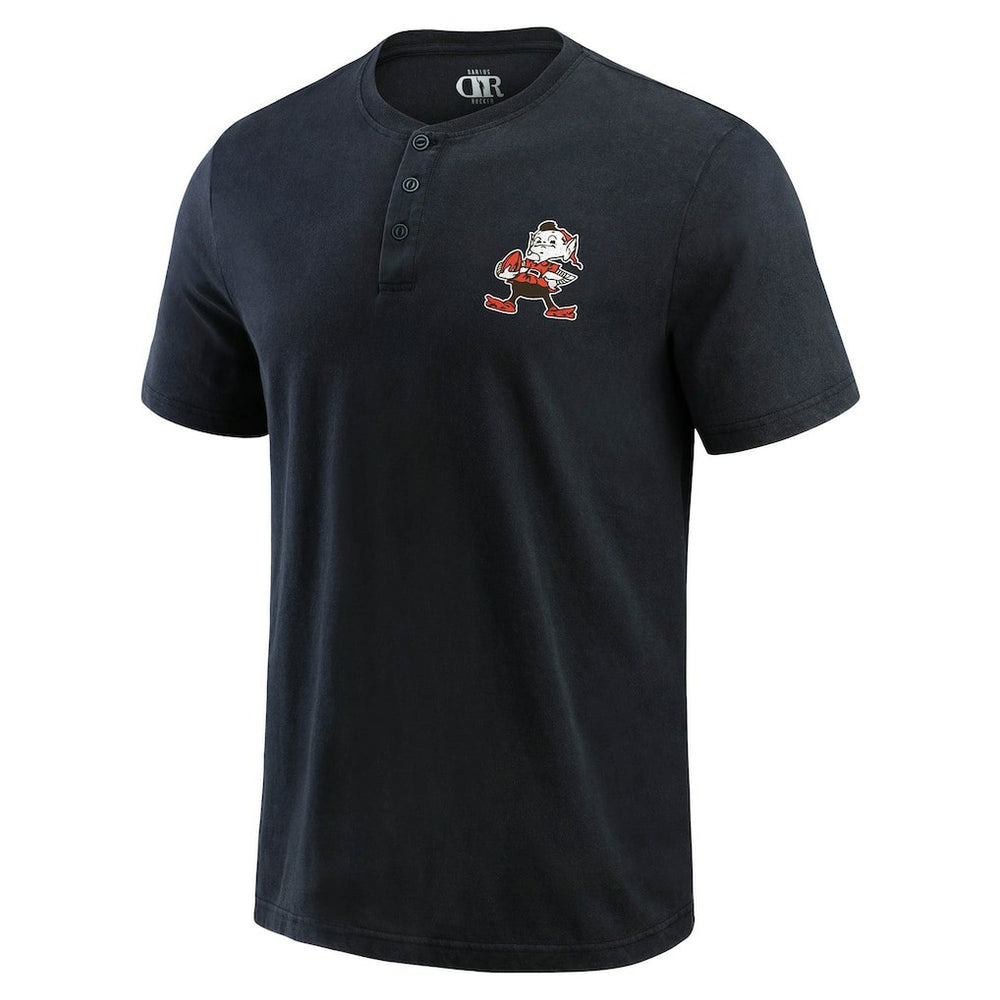 Cleveland Browns Darius Rucker Collection Washed Henley T-Shirt - Black - Fanatics