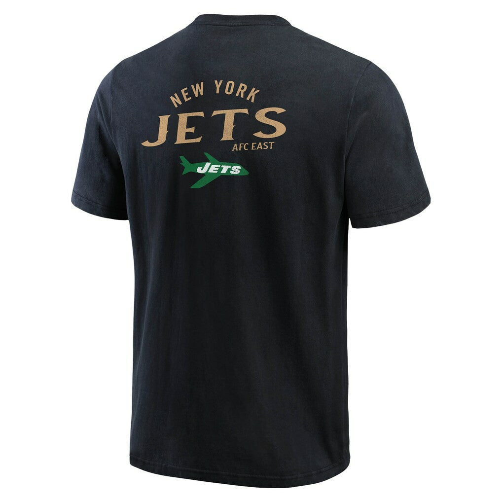 New York Jets Darius Rucker Collection Washed Henley T-Shirt - Black - Fanatics