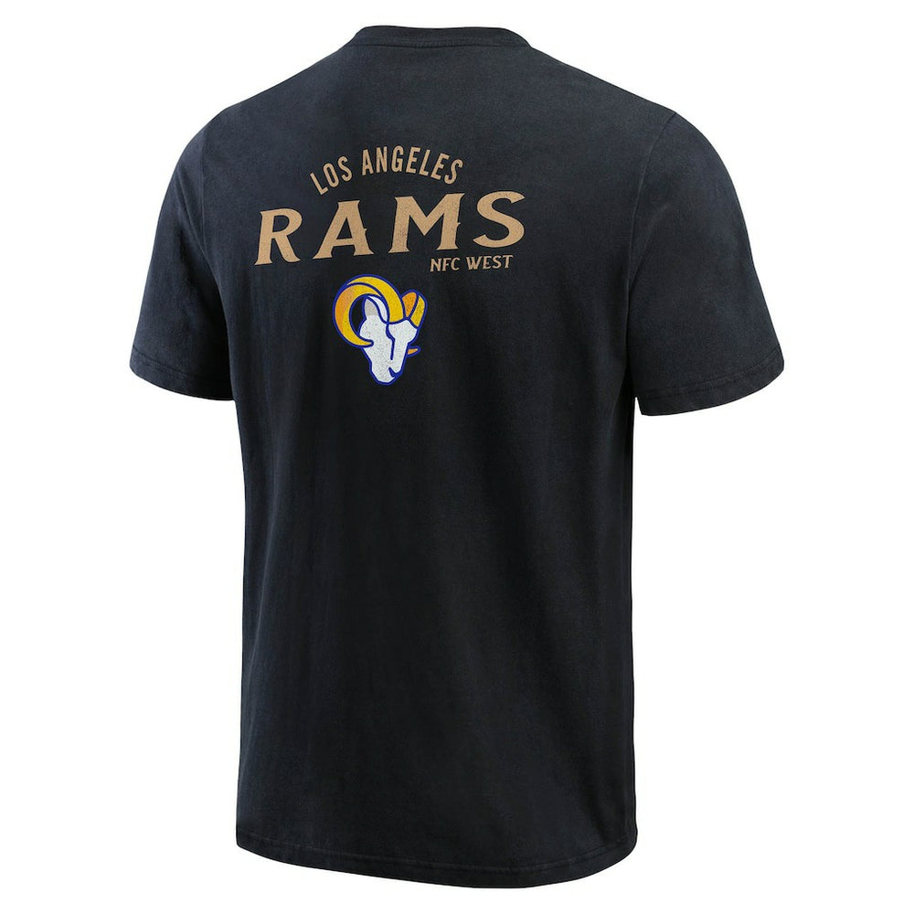 Los Angeles Rams Darius Rucker Collection Washed Henley T-Shirt - Black - Fanatics