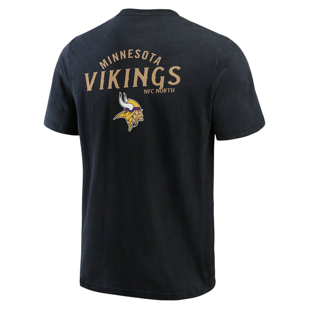 Minnesota Vikings Darius Rucker Collection Washed Henley T-Shirt - Black - Fanatics
