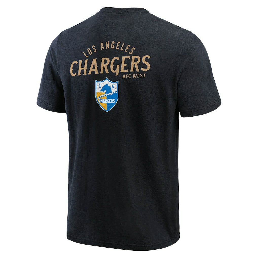 Los Angeles Chargers Darius Rucker Collection Washed Henley T-Shirt - Black - Fanatics