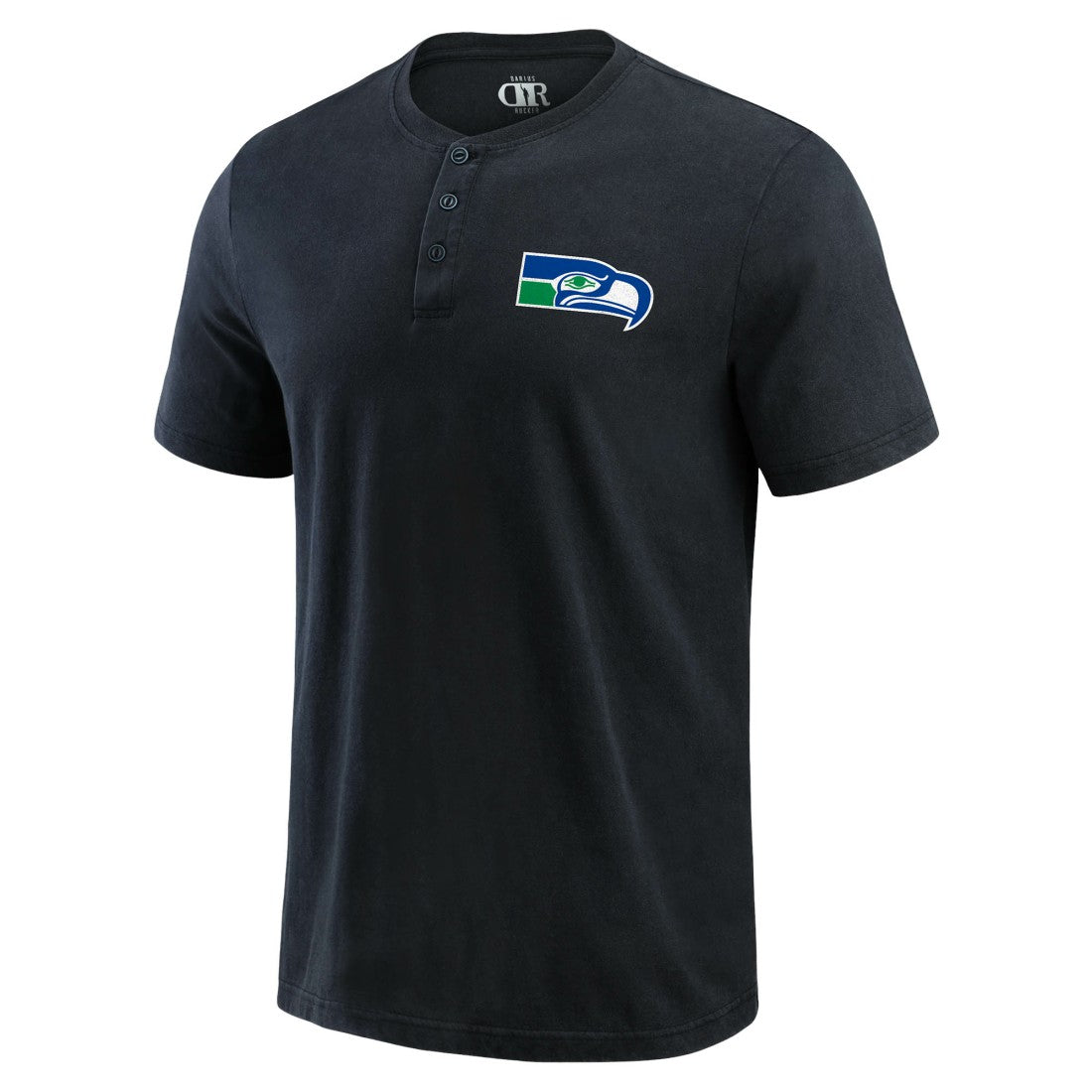 Seattle Seahawks Darius Rucker Collection Washed Henley T-Shirt - Black - Fanatics