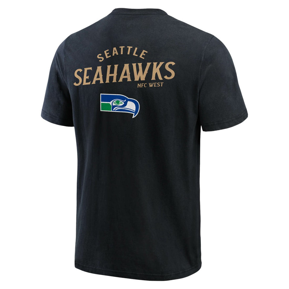 Seattle Seahawks Darius Rucker Collection Washed Henley T-Shirt - Black - Fanatics