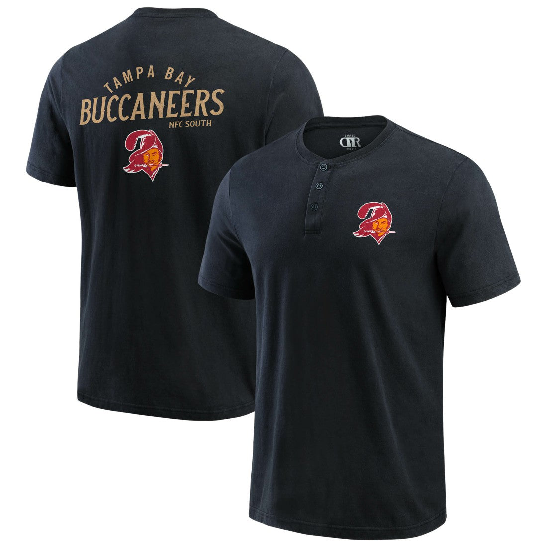 Tampa Bay Buccaneers Darius Rucker Collection Washed Henley T-Shirt - Black - Fanatics