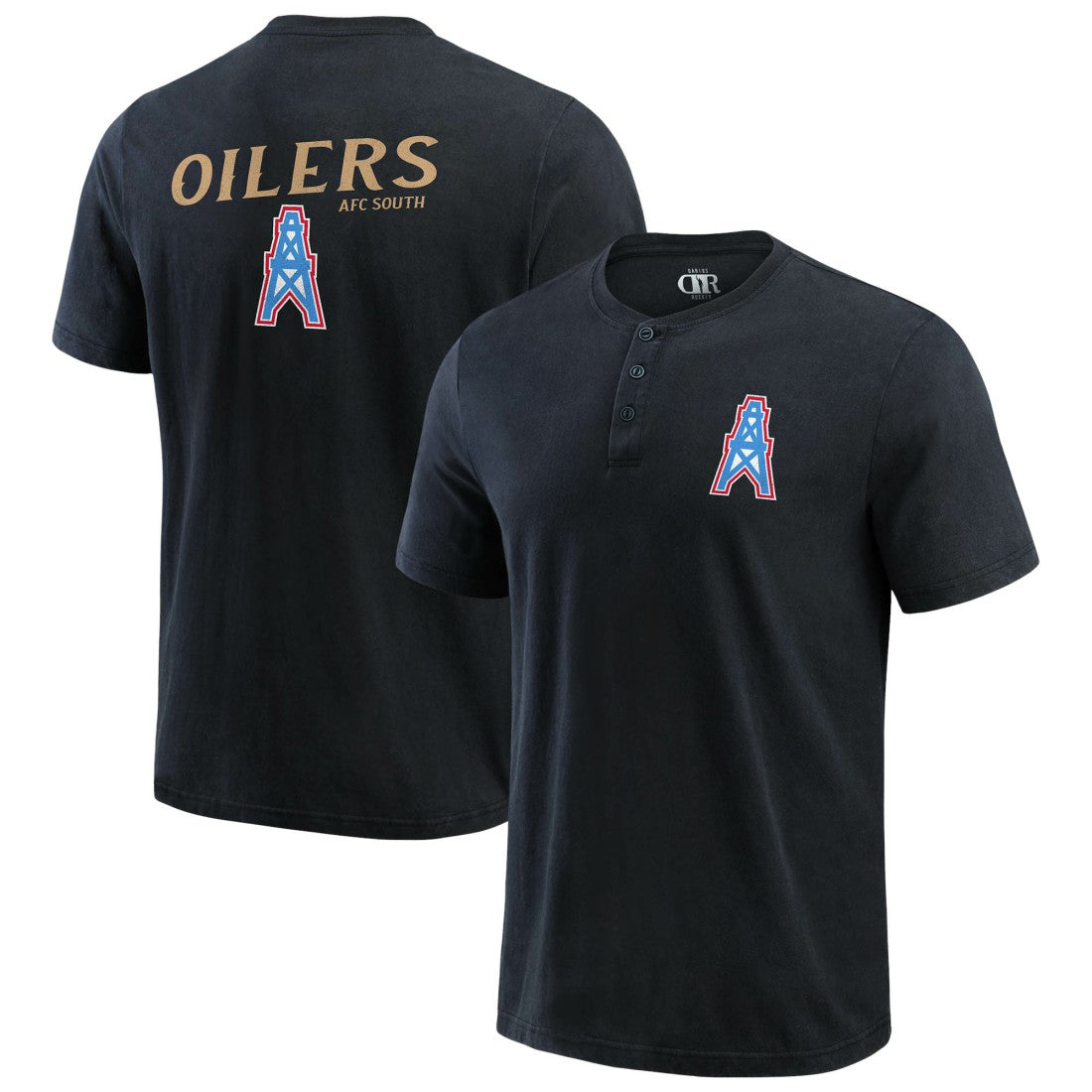 Tennessee Titans Darius Rucker Collection Washed Henley T-Shirt - Black - Fanatics