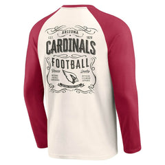 Arizona Cardinals Darius Rucker Collection Raglan Henley T-Shirt - Cream/Cardinal - Fanatics
