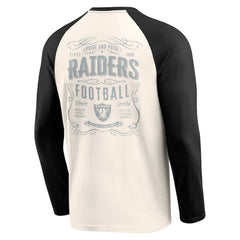 Las Vegas Raiders Darius Rucker Collection Raglan Henley T-Shirt - Cream/Black - Fanatics
