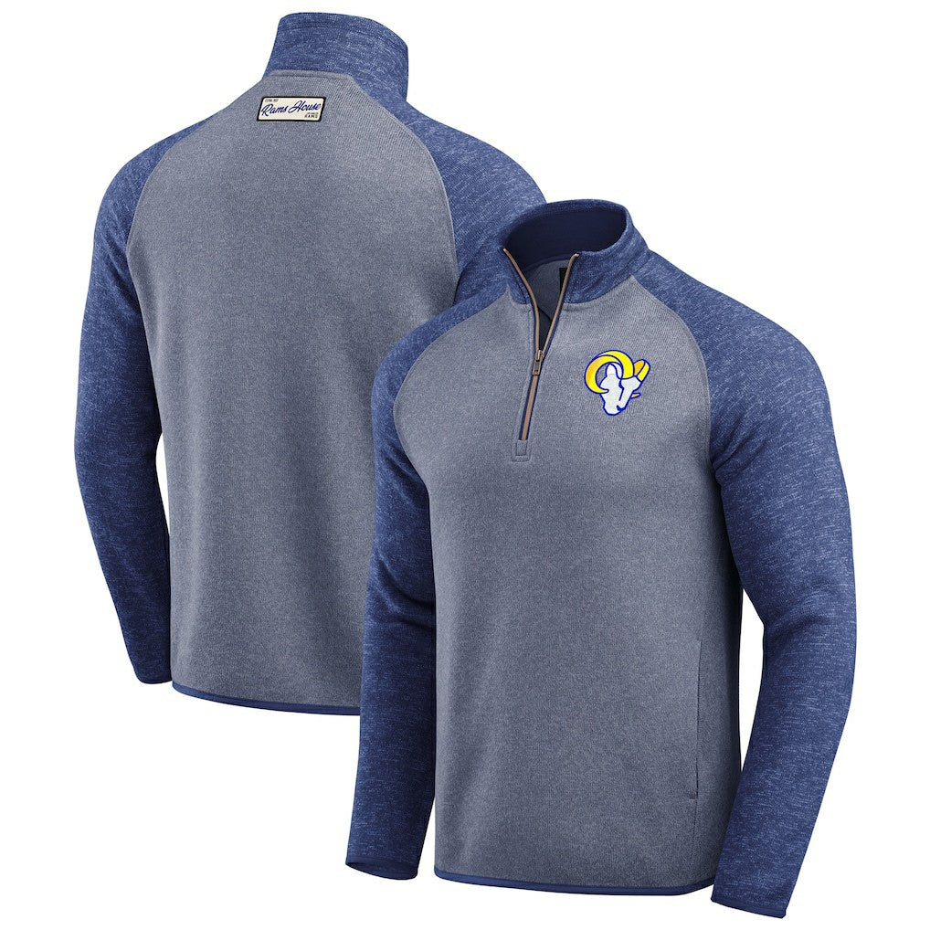 Los Angeles Rams Darius Rucker Collection Tonal Quarter-Zip Jacket - Blue - Fanatics