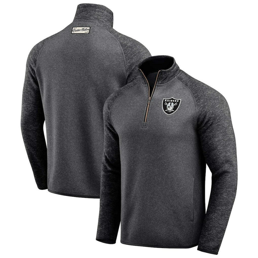 Las Vegas Raiders Darius Rucker Collection Tonal Quarter-Zip Jacket - Black - Fanatics