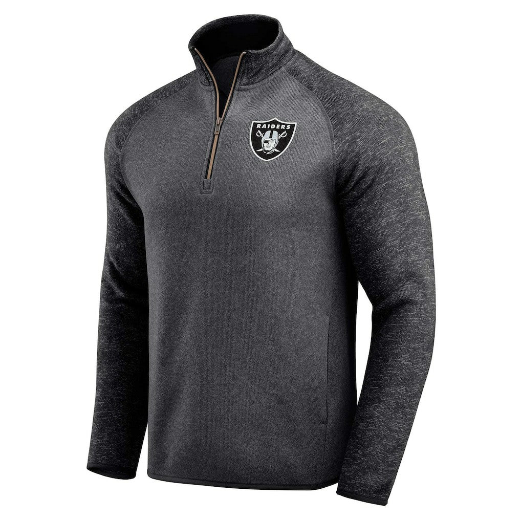 Las Vegas Raiders Darius Rucker Collection Tonal Quarter-Zip Jacket - Black - Fanatics