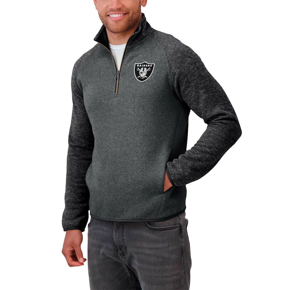 Las Vegas Raiders Darius Rucker Collection Tonal Quarter-Zip Jacket - Black - Fanatics