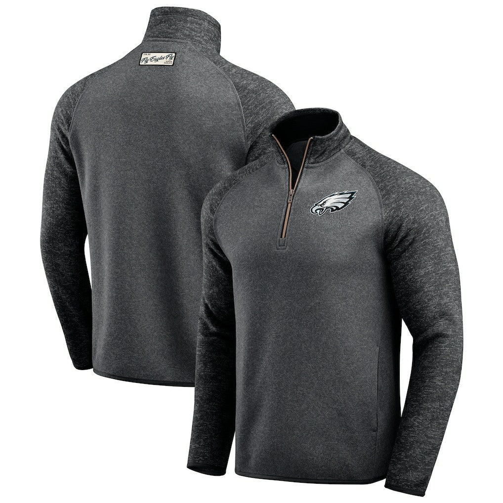 Philadelphia Eagles Darius Rucker Collection Tonal Quarter-Zip Jacket - Black - Fanatics