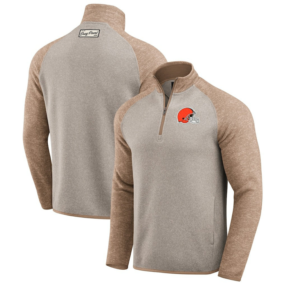 Cleveland Browns Darius Rucker Collection Tonal Quarter-Zip Jacket - Tan - Fanatics