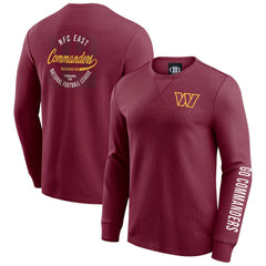 Washington Commanders Darius Rucker Collection Washed Waffle-Knit Long Sleeve T-Shirt - Burgundy - Fanatics