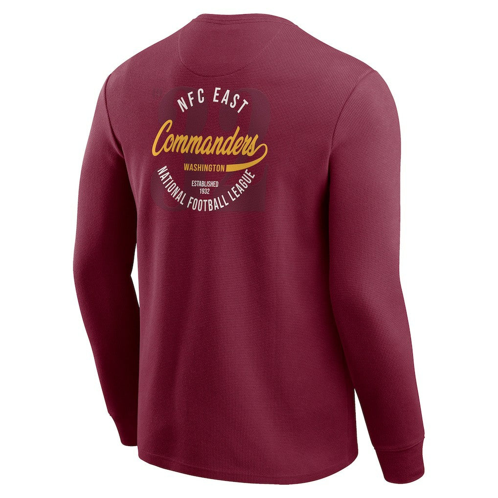 Washington Commanders Darius Rucker Collection Washed Waffle-Knit Long Sleeve T-Shirt - Burgundy - Fanatics