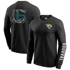Jacksonville Jaguars Darius Rucker Collection Washed Waffle-Knit Long Sleeve T-Shirt - Black - Fanatics