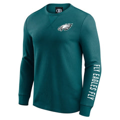 Philadelphia Eagles Darius Rucker Collection Washed Waffle-Knit Long Sleeve T-Shirt - Kelly Green - Fanatics