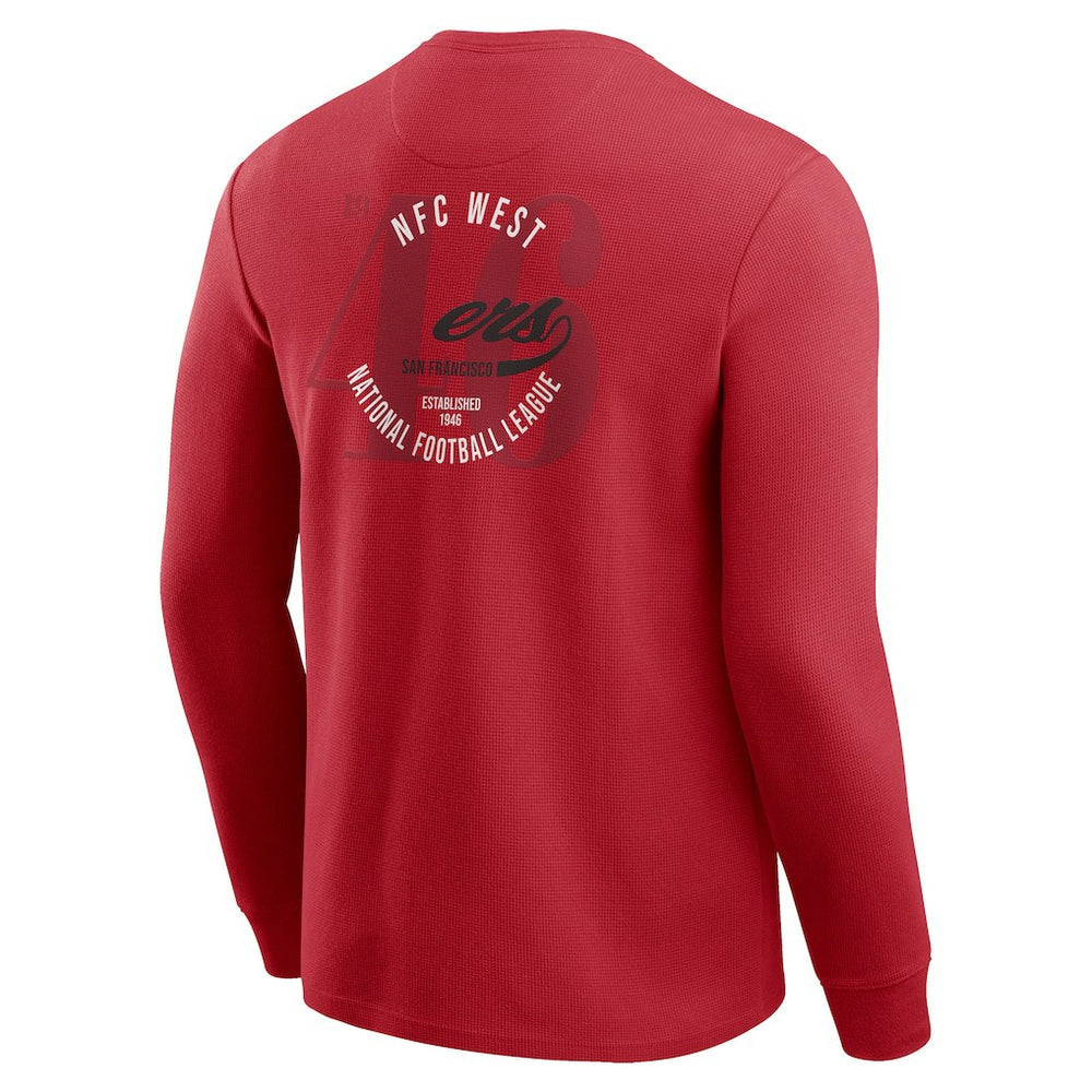 San Francisco 49ers Darius Rucker Collection Washed Waffle-Knit Long Sleeve T-Shirt - Scarlet - Fanatics