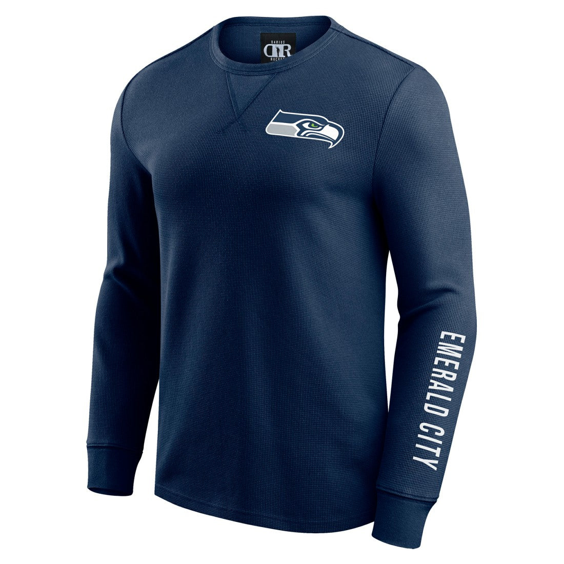 Seattle Seahawks Darius Rucker Collection Washed Waffle-Knit Long Sleeve T-Shirt - College Navy - Fanatics
