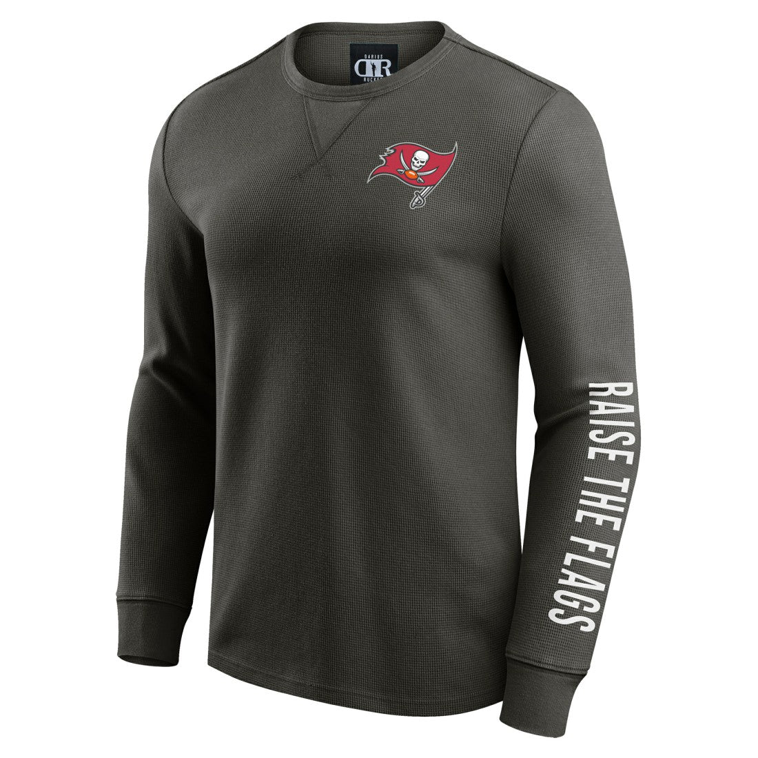 Tampa Bay Buccaneers Darius Rucker Collection Washed Waffle-Knit Long Sleeve T-Shirt - Pewter - Fanatics