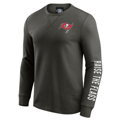 Tampa Bay Buccaneers Darius Rucker Collection Washed Waffle-Knit Long Sleeve T-Shirt - Pewter - Fanatics