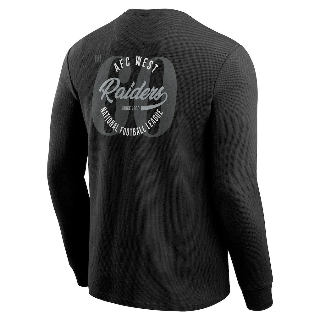 Las Vegas Raiders Darius Rucker Collection Washed Waffle-Knit Long Sleeve T-Shirt - Black - Fanatics