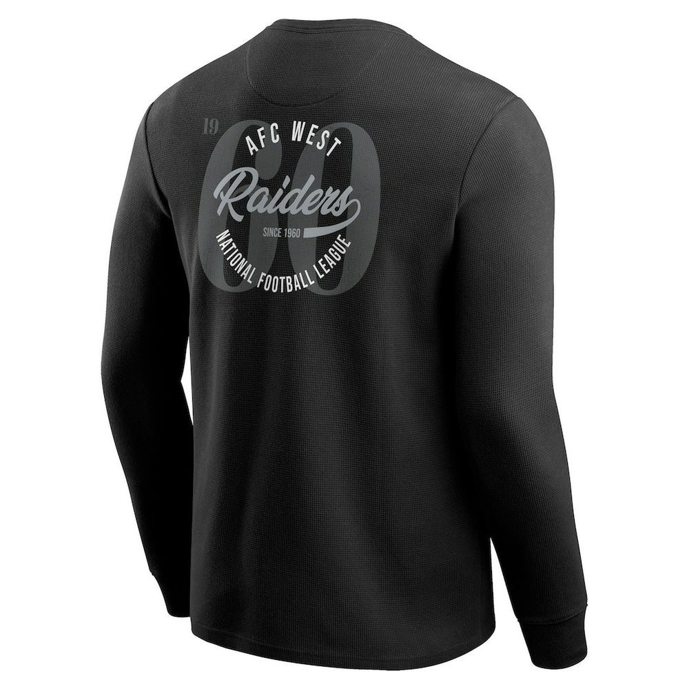Las Vegas Raiders Darius Rucker Collection Washed Waffle-Knit Long Sleeve T-Shirt - Black - Fanatics