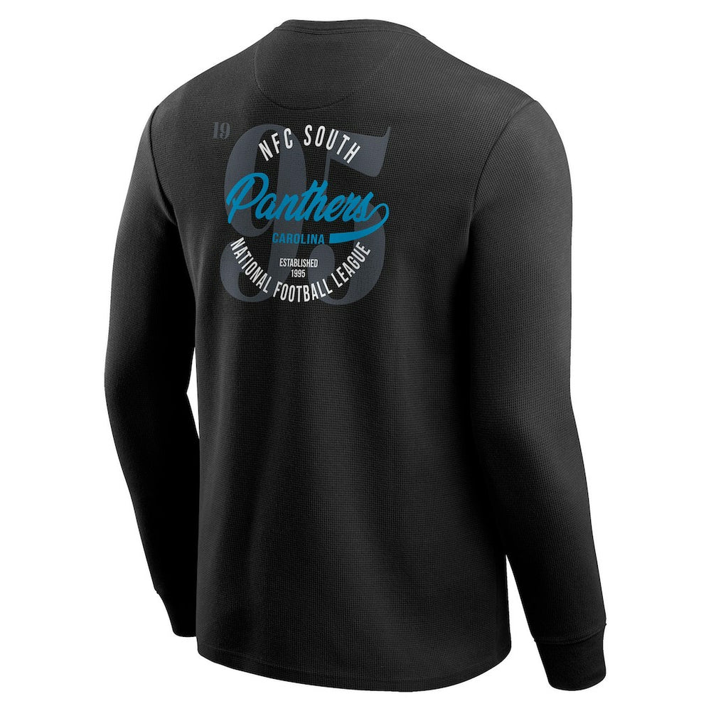 Carolina Panthers Darius Rucker Collection Washed Waffle-Knit Long Sleeve T-Shirt - Black - Fanatics