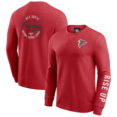 Atlanta Falcons Darius Rucker Collection Washed Waffle-Knit Long Sleeve T-Shirt - Red - Fanatics