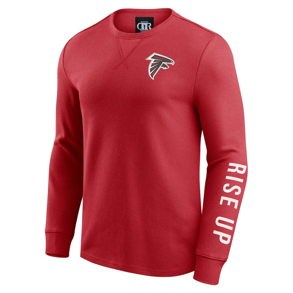 Atlanta Falcons Darius Rucker Collection Washed Waffle-Knit Long Sleeve T-Shirt - Red - Fanatics