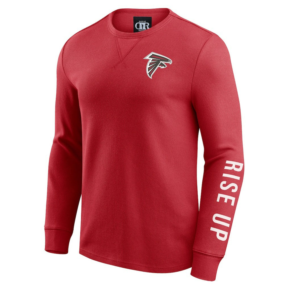 Atlanta Falcons Darius Rucker Collection Washed Waffle-Knit Long Sleeve T-Shirt - Red - Fanatics