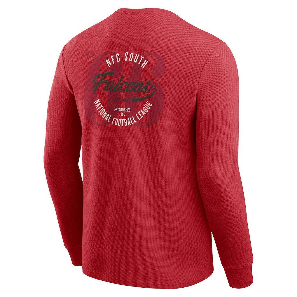 Atlanta Falcons Darius Rucker Collection Washed Waffle-Knit Long Sleeve T-Shirt - Red - Fanatics