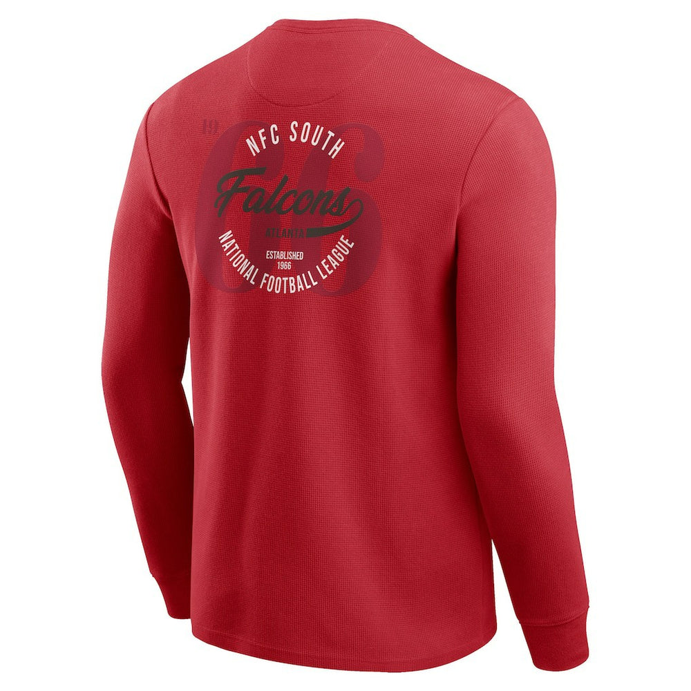 Atlanta Falcons Darius Rucker Collection Washed Waffle-Knit Long Sleeve T-Shirt - Red - Fanatics