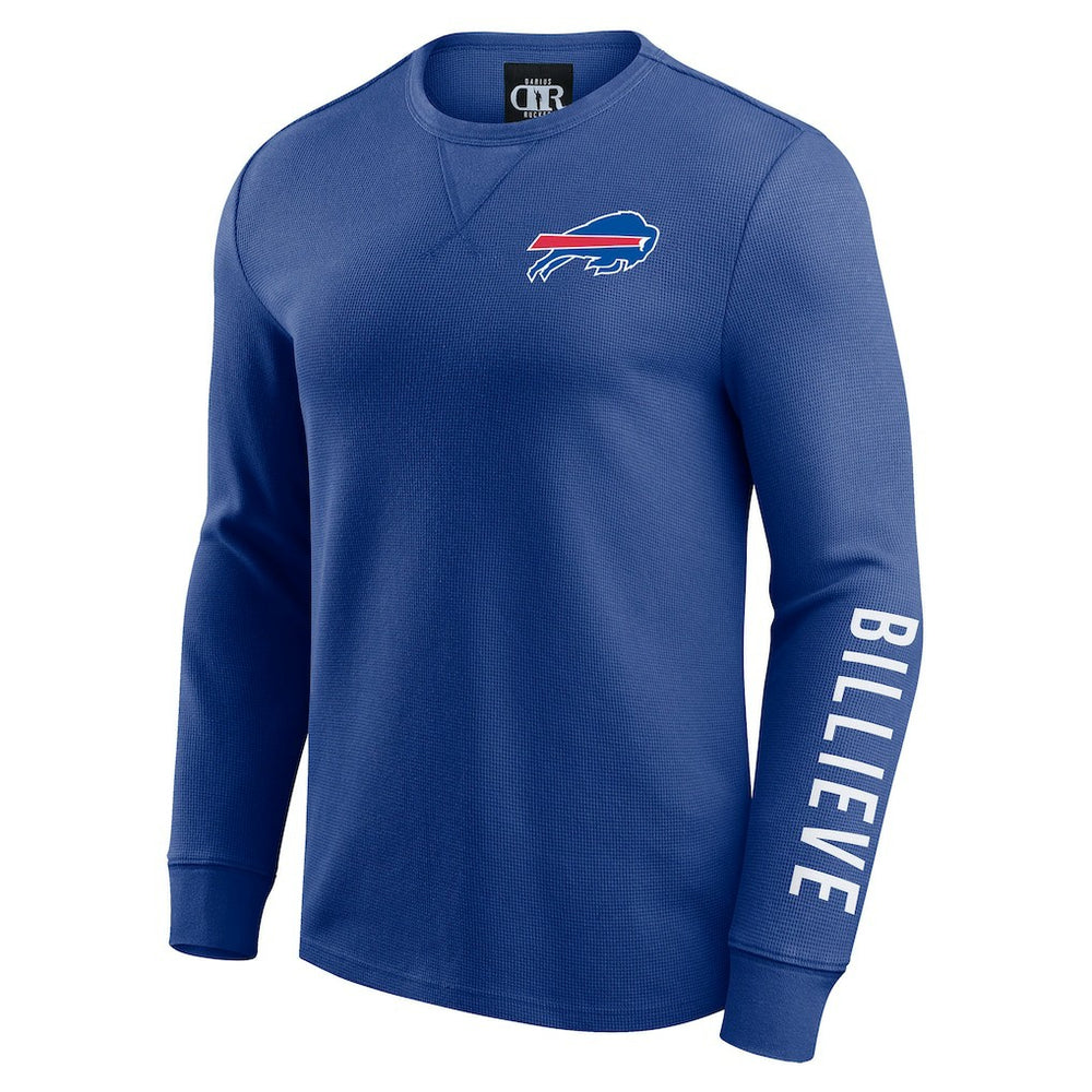 Buffalo Bills Darius Rucker Collection Washed Waffle-Knit Long Sleeve T-Shirt - Royal - Fanatics