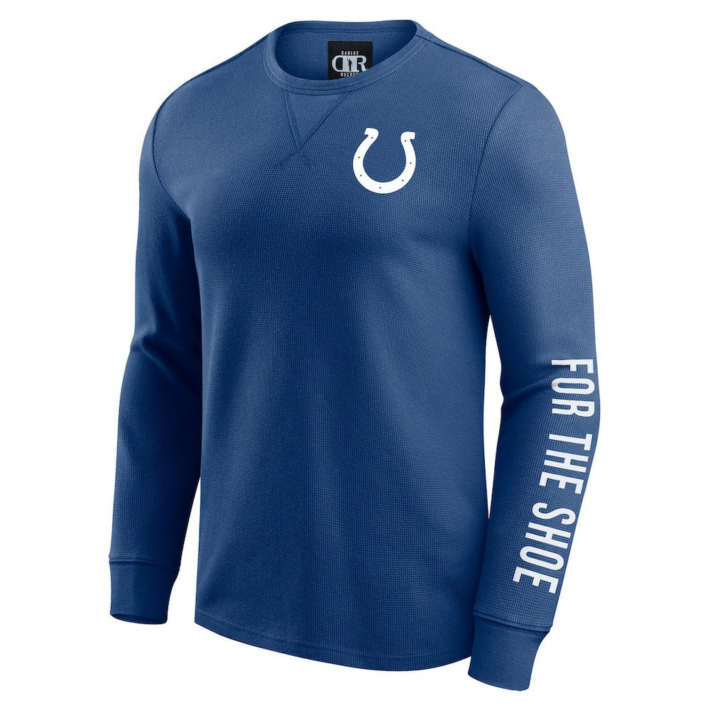 Indianapolis Colts Darius Rucker Collection Washed Waffle-Knit Long Sleeve T-Shirt - Royal - Fanatics