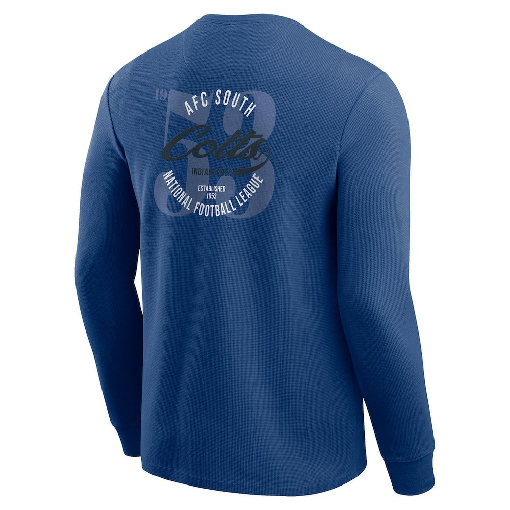 Indianapolis Colts Darius Rucker Collection Washed Waffle-Knit Long Sleeve T-Shirt - Royal - Fanatics