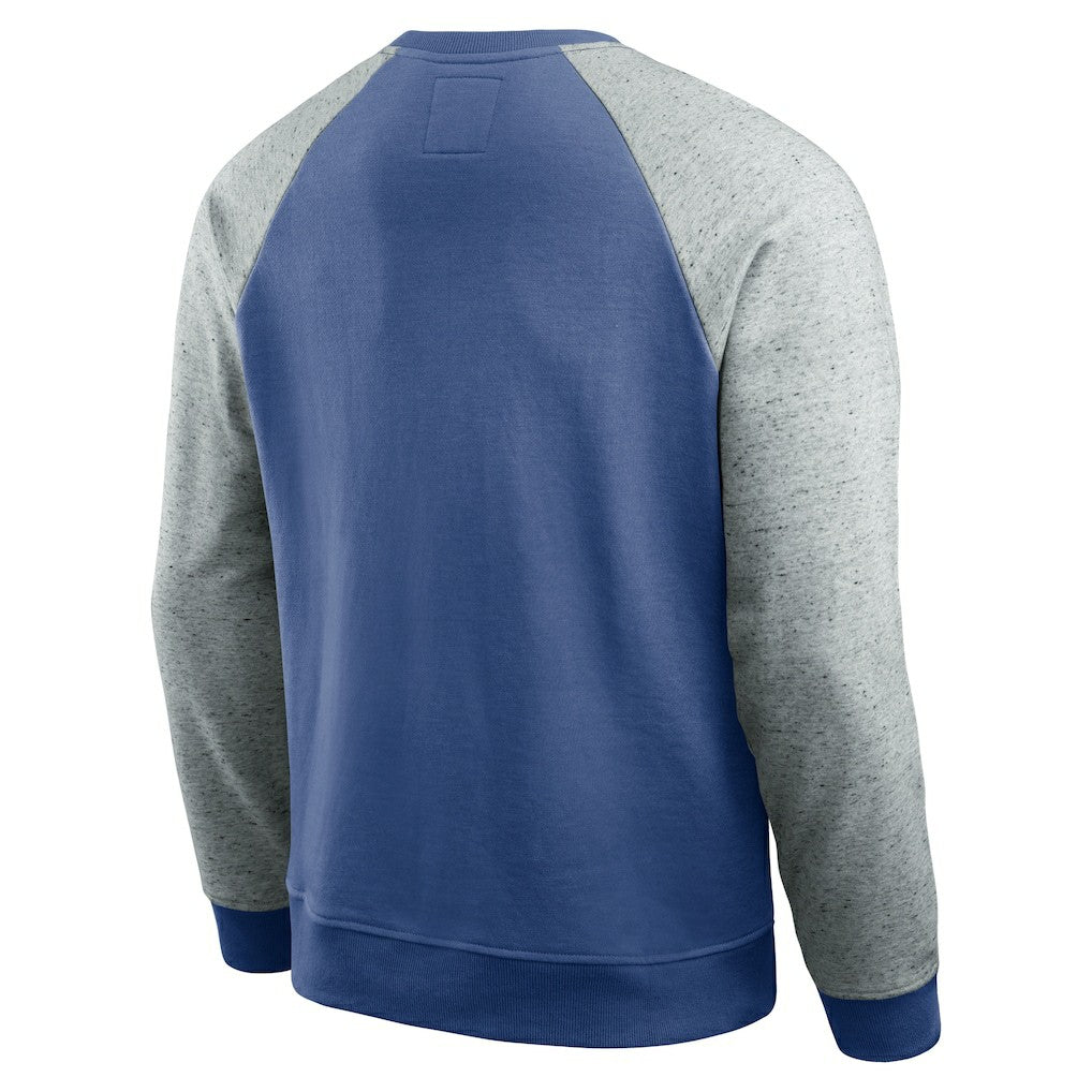 Seattle Seahawks Darius Rucker Collection Throwback Color Block Raglan Pullover Sweatshirt - Royal/Heather Gray - Fanatics