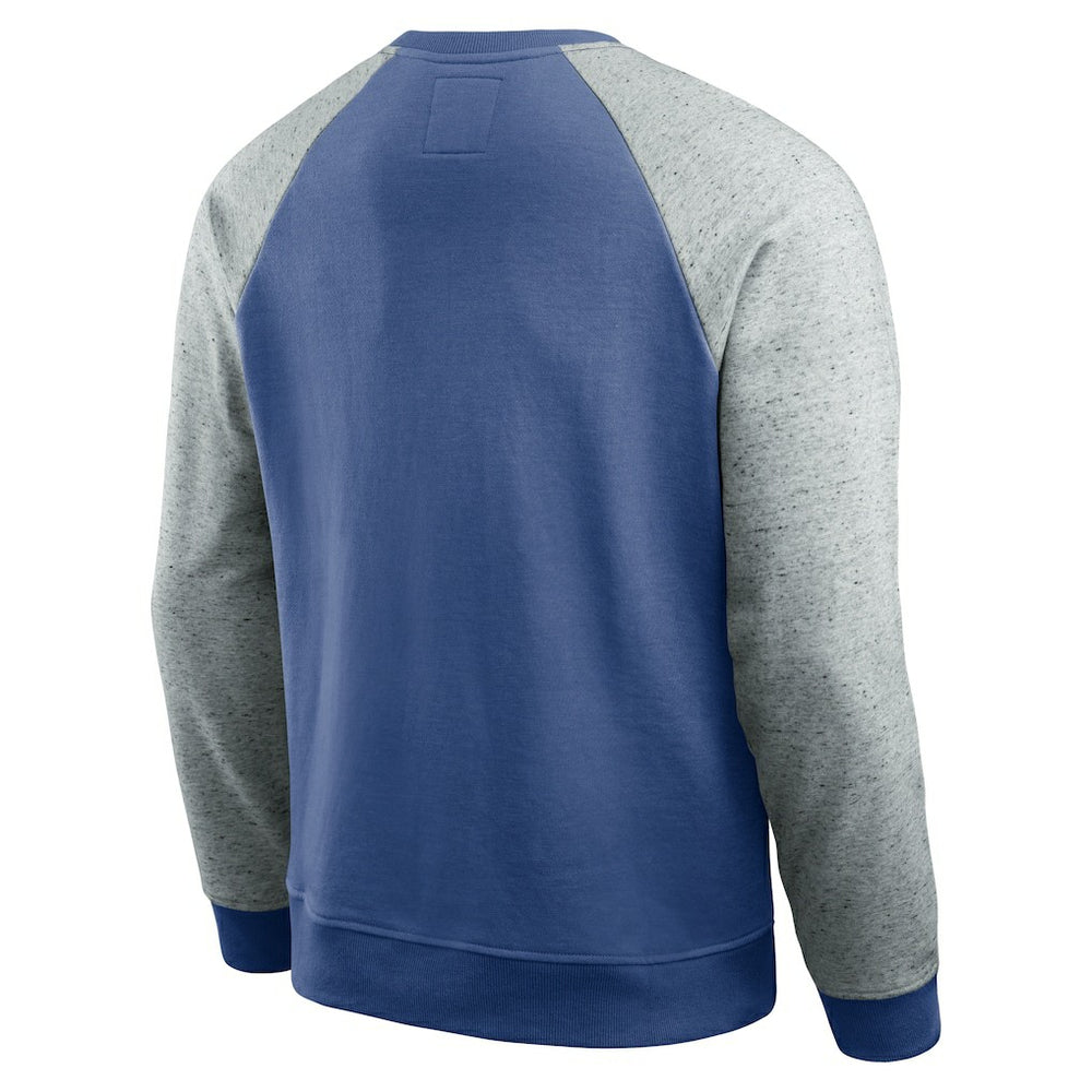 Seattle Seahawks Darius Rucker Collection Throwback Color Block Raglan Pullover Sweatshirt - Royal/Heather Gray - Fanatics