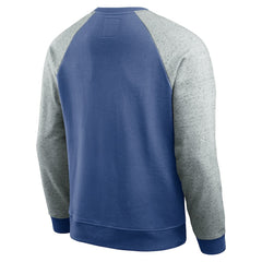 Seattle Seahawks Darius Rucker Collection Throwback Color Block Raglan Pullover Sweatshirt - Royal/Heather Gray - Fanatics