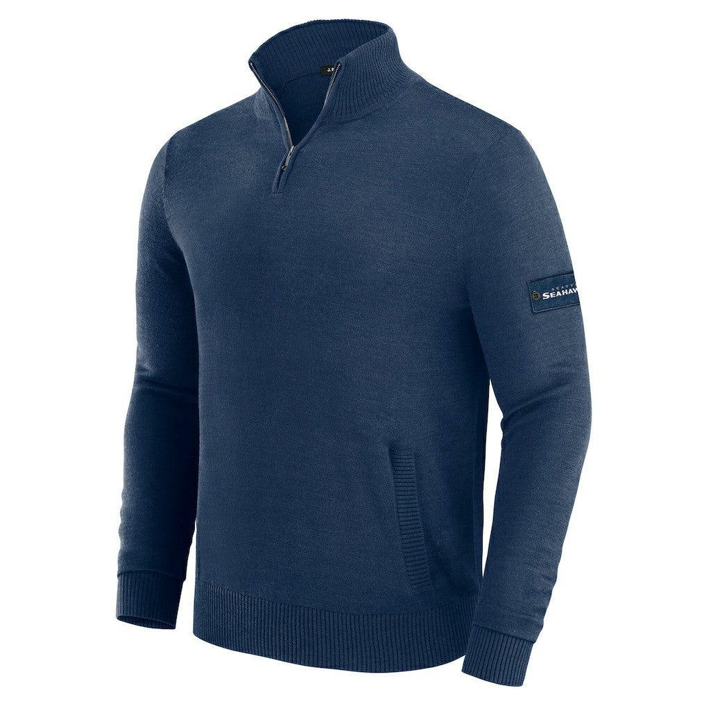 Seattle Seahawks J. Palmer Franchise Quarter-Zip Sweater - Navy - NFL