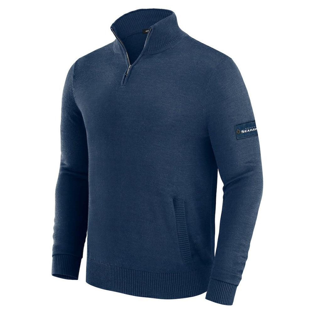 Seattle Seahawks J. Palmer Franchise Quarter-Zip Sweater - Navy - NFL