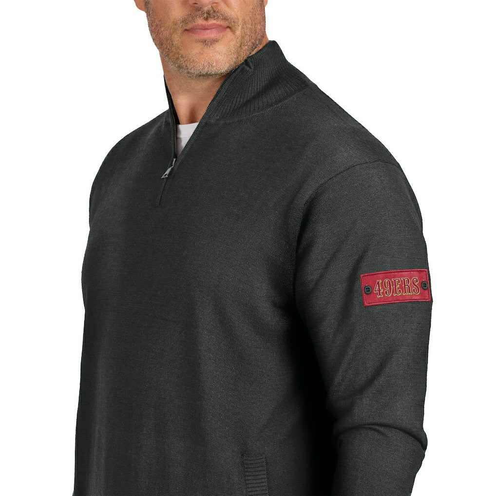 San Francisco 49ers J. Palmer Franchise Quarter-Zip Sweater - Black - NFL