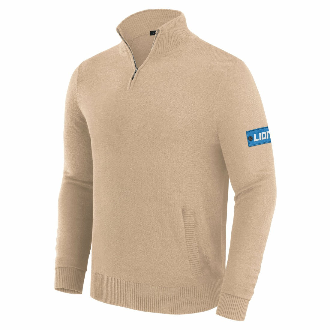 Detroit Lions J. Palmer Franchise Quarter-Zip Sweater - Tan - NFL