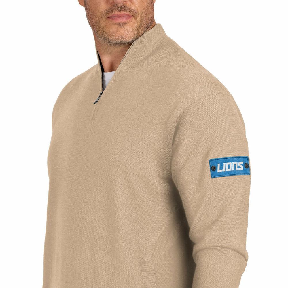 Detroit Lions J. Palmer Franchise Quarter-Zip Sweater - Tan - NFL