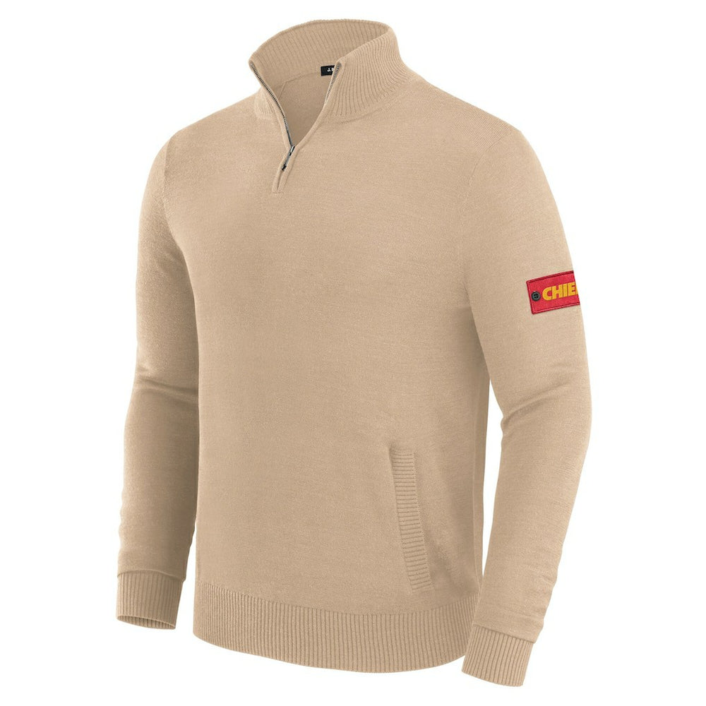 Kansas City Chiefs J. Palmer Franchise Quarter-Zip Sweater - Tan - NFL